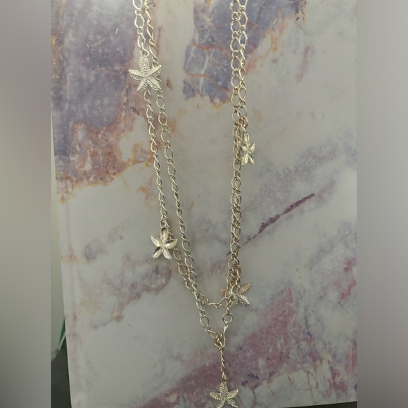 Silver Toned Layered Necklace - Picture 2 of 3